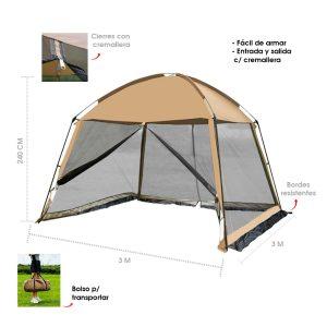 CARPA P/ACAMPAR TIPO TOLDO 3.3X3.3X2.40 0570-11
