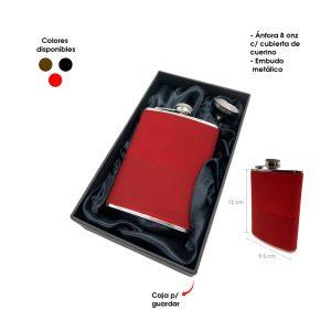 ANFORA  ACERO INOXIDABLE FORRO CUERINA EMBUDO Y CAJA 8 ONZAS 6310B-8