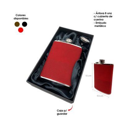 ANFORA  ACERO INOXIDABLE FORRO CUERINA EMBUDO Y CAJA 8 ONZAS 6310B-8