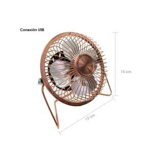 VENTILADOR DE MESA 4 PLG USB ROSEGOLD 7024-4