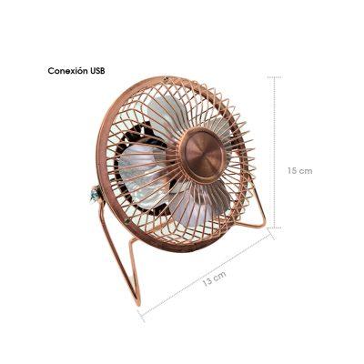 VENTILADOR DE MESA 4 PLG USB ROSEGOLD 7024-4