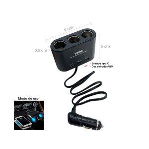 SOCKET ELECTRICO 3 SOCKET 2 USB 1USB C CD-080455