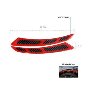 PROTECTOR REFLECTIVO ROJO  2 PCS 22X2.5CM CD-261421