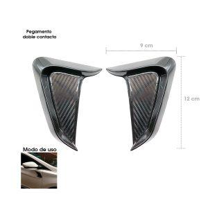SALIDAS DE AIRE BRANQUIAS 2 PCS NEGRO C/CARBON 12X8.5CM CD-14182