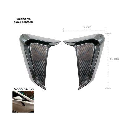 SALIDAS DE AIRE BRANQUIAS 2 PCS NEGRO C/CARBON 12X8.5CM CD-14182
