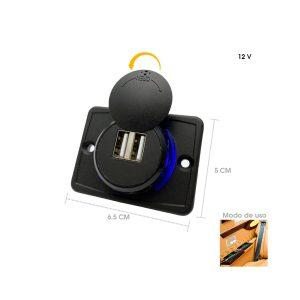 SOCKET ELECTRICO 12V 2 SOCKET 2 USB 3.1 A CON LUZ CD-381220
