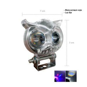 LAMPARA LED BUHO BLANCO Y AZUL/ROJO 12V CD-290938