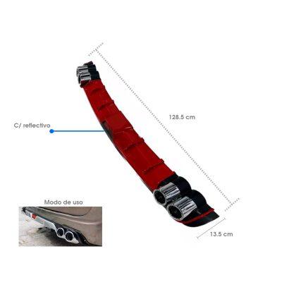SPOILER TRASERO ROJO/NEGRO C/4 ESCAPES IMITACION SY-DLB0056