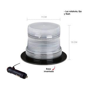 TAMALERA 18 LED BLANCA MAGNETICA ROTATIVA Y FLASH 15X12CMS 8685-10