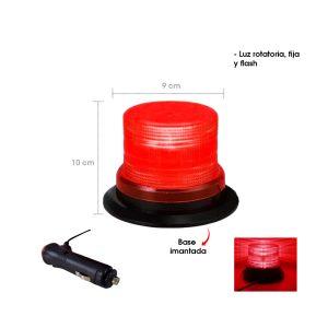TAMALERA 18 LED ROJO MAGNETICA ROTATIVA Y FLASH 15X12CMS 8685-10