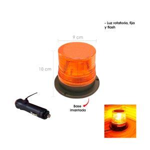 TAMALERA 18 LED AMBAR MAGNETICA ROTATIVA Y FLASH 15X12CMS 8685-10
