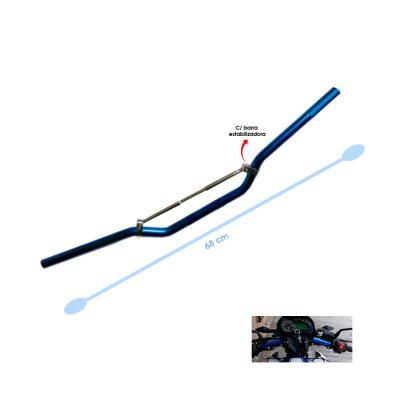 TIMON P/MOTO AZUL C/BARRA ESTABILIZADORA 68CM