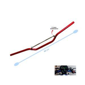 TIMON P/MOTO ROJO C/BARRA ESTABILIZADORA 68CM