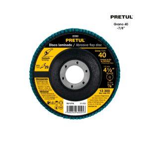 DISCO ABRASIVO LAMINADO 4 1/2 PLG GRANO 40 PRETUL