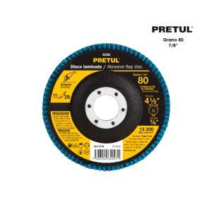 DISCO ABRASIVO LAMINADO 4 1/2 PLG GRANO 80 PRETUL
