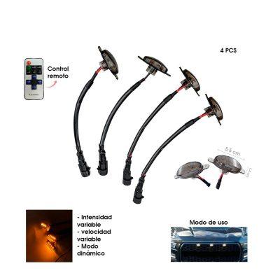LAMPARA PARA PARRILLA DE CARRO 4PCS C/CONTROL AMBAR