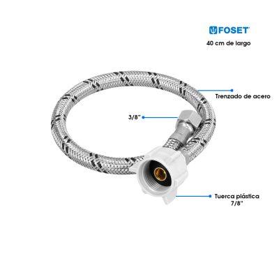 TUBO ABASTO ACERO INOX  INODORO 7/8 X 3/8 X 40CM FLEXINOX FOSET