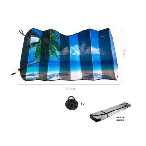 TAPASOL MAR PLAYA Y PALMERAS 130X60CM CL2027