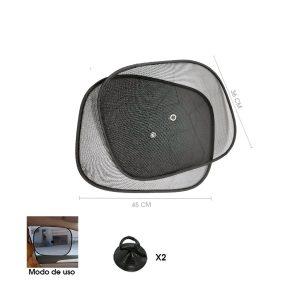 TAPASOL P/CARRO MALLA NEGRA 2 PCS 44X36CM CL 2081