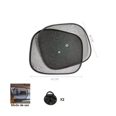 TAPASOL P/CARRO MALLA NEGRA 2 PCS 44X36CM CL 2081