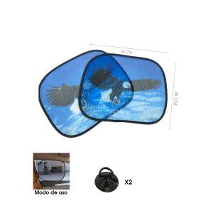 TAPASOL P/CARRO MALLA AGUILA  2 PCS 44X36CM CL2085