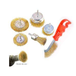 CEPILLOS DE ALAMBRE JUEGO 6 PCS BK-2186