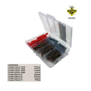 TORNILLOS Y TARUGOS 170 PCS HUNTER F-1004