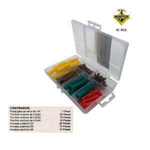 TORNILLOS Y TARUGOS 91PCS F-1010 HUNTER F-1010