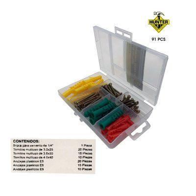 TORNILLOS Y TARUGOS 91PCS F-1010 HUNTER F-1010