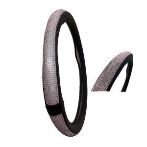 FORRO P/TIMON NEGRO C/DIAMANTES ROSADOS LF-17013-RD