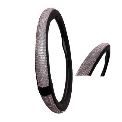 FORRO P/TIMON NEGRO C/DIAMANTES ROSADOS LF-17013-RD