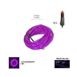 LUZ LED P/CARRO PURPURA SMARTWIRE  C/FUNCIONES  5 MTS CD-172201B