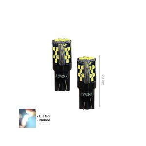 BOMBILLO 33 LED BLANCO 2 PCS T10  12/24V 2016T10