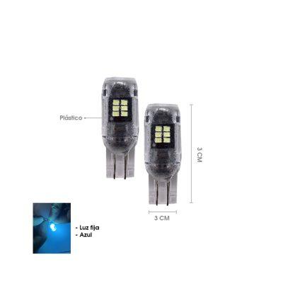 BOMBILLO 15 LED AZUL T10 2 PCS 2016T10