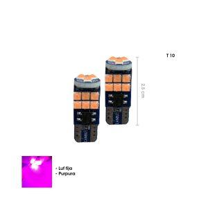 BOMBILLO 15 LED T10 PURPURA 2 PCS Q3030T10