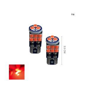 BOMBILLO 15 LED T10 ROJO 2 PCS Q3030T10