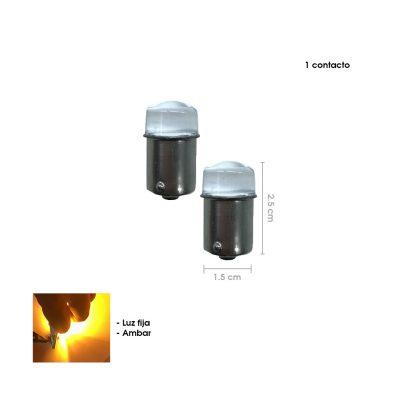 BOMBILLO 9 LED 2 PCS 1156 UN PUNTO AMARILLO 18L
