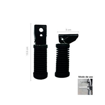 TACOS P/MOTO NEGRO METAL/HULE SY-MTJT0003