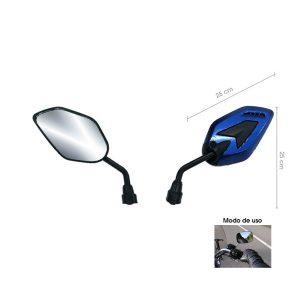 RETROVISOR P/MOTO AZUL PLASTICO PATA CORTA SY-MTHSJ0003
