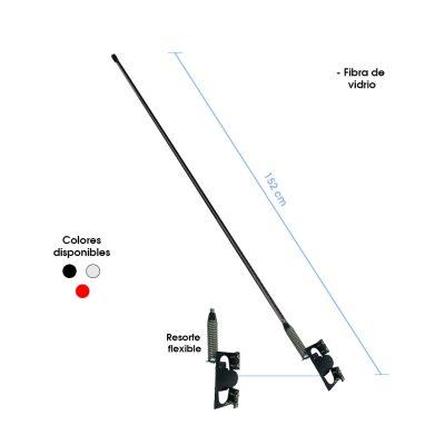 ANTENA P/BUS LATIGO FIBRA VIDRIO NEGRO 6MMX1.35 MTS SY-TX0481D