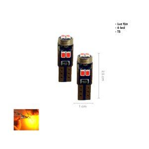 BOMBILLO LED ROJO 12V T5 6 LED  CD-180416