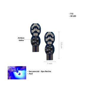 BOMBILLO LED AZUL 30 LED MULTIFUNCION T10 CD-189489