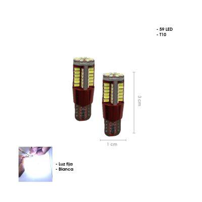 BOMBILLO LED BLANCA FIJA 59 LED T10 CD-189427