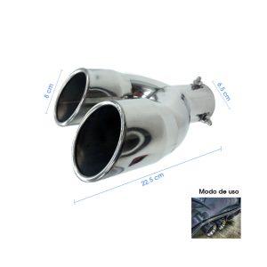 PUNTA DE ESCAPE DOBLE CROMADA CD-131118