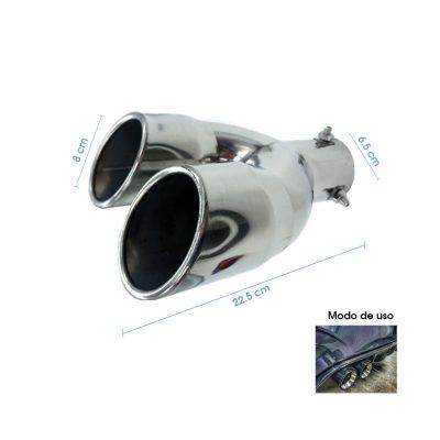 PUNTA DE ESCAPE DOBLE CROMADA CD-131118