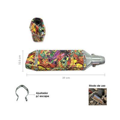 ESCAPE P/ MOTO C/SILENCIADOR COLLAGE COLORES FSHIRT CD-130934