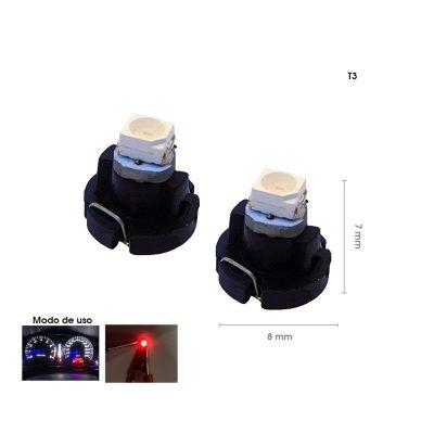 BOMBILLO LED T3 ROJO 2 PCS