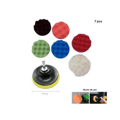 DISCOS ESPOJA Y MOTA P/LUSTRAR Y PULIR 8 PCS SY-HM0026