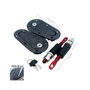 SEGUROS PARA CAPOT C/LLAVE CARBON 2 PCS SY-JHS0002