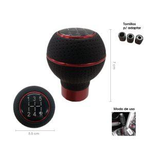 PERILLA P/PALANCA DE CAMBIOS NEGRA C/ROJO SY-PDT0463